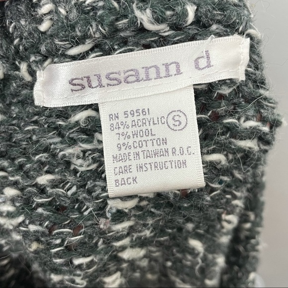 Susann D Red Gray Paisley Knit Sweater Dress Vintage Size Small Wool Blend - Picture 7 of 8